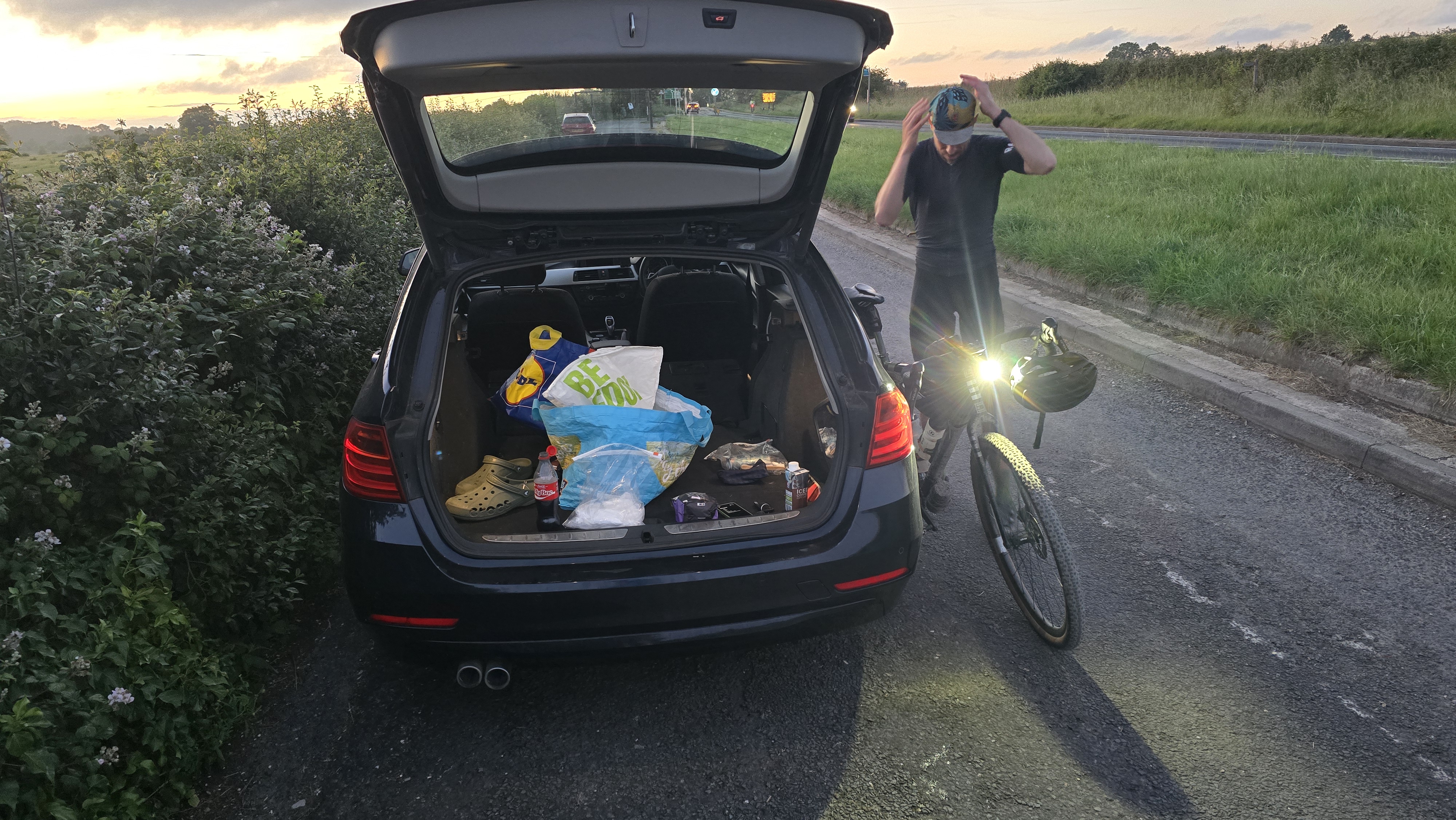 Mike Archer at Truleigh Hill collecting resupplies